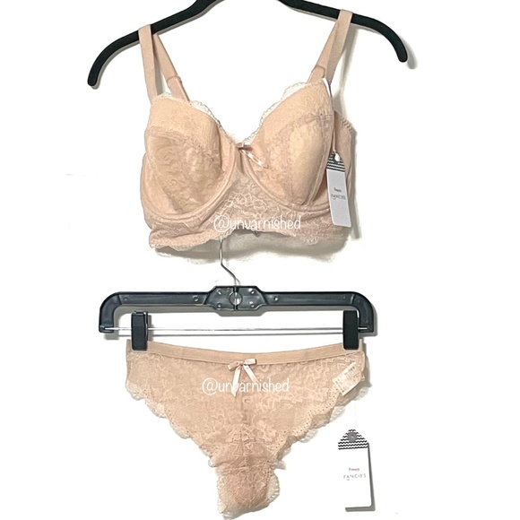 Freya Set Natural Beige Lace Bralette & Thong - Picture 4 of 13